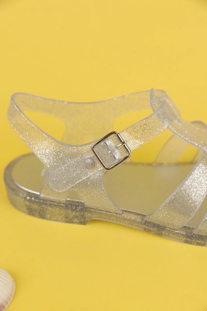 36-40 NUMARA ARASI BIARRITZ GLITTER ŞEFFAF SİMLİ SANDALET - ŞEFFAF