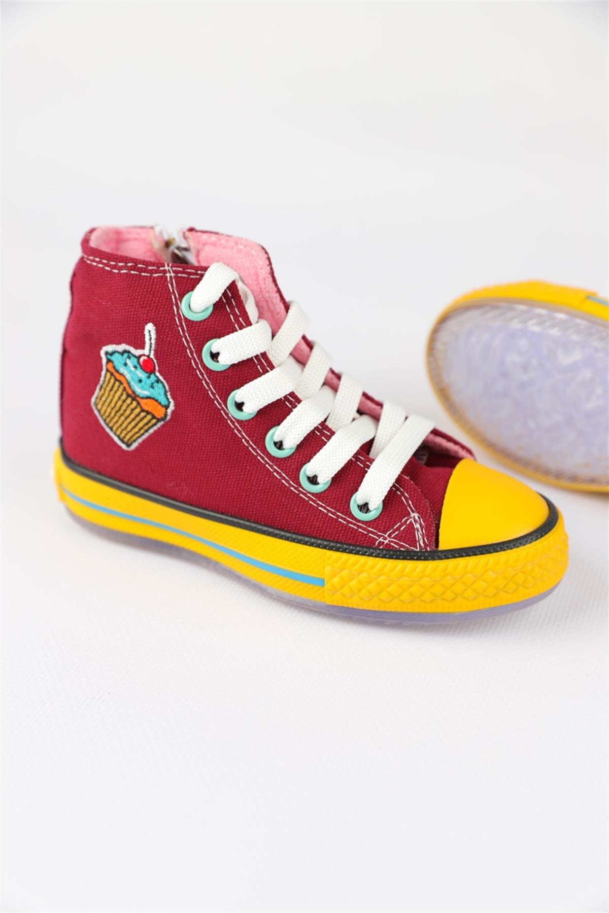 26 - 35 Numara Kız Çocuk Bordo Dustin Cookie Converse Ayakkabı