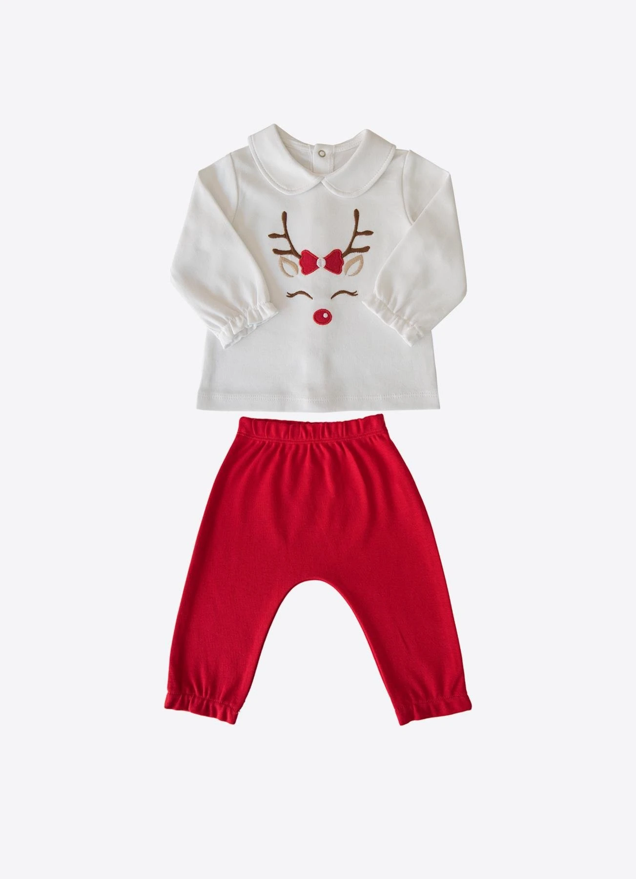 KİTİKATE 6-24 ARASI ORGANİK YENİYIL GEYİKLİ İKİLİ TAKIM - KIRMIZI