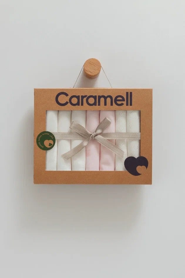 CARAMELL 7 Lİ CUTE RABBİT MENDİL SET - EKRU