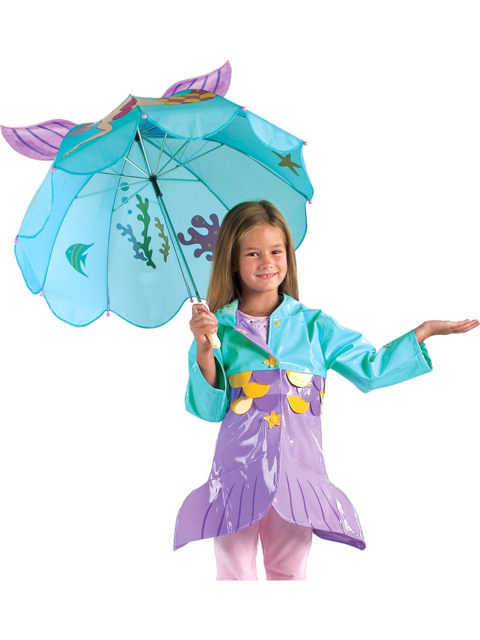 KİDORABLE DENİZ KIZI ÇOCUK ŞEMSİYE - TURKUAZ MAVİ