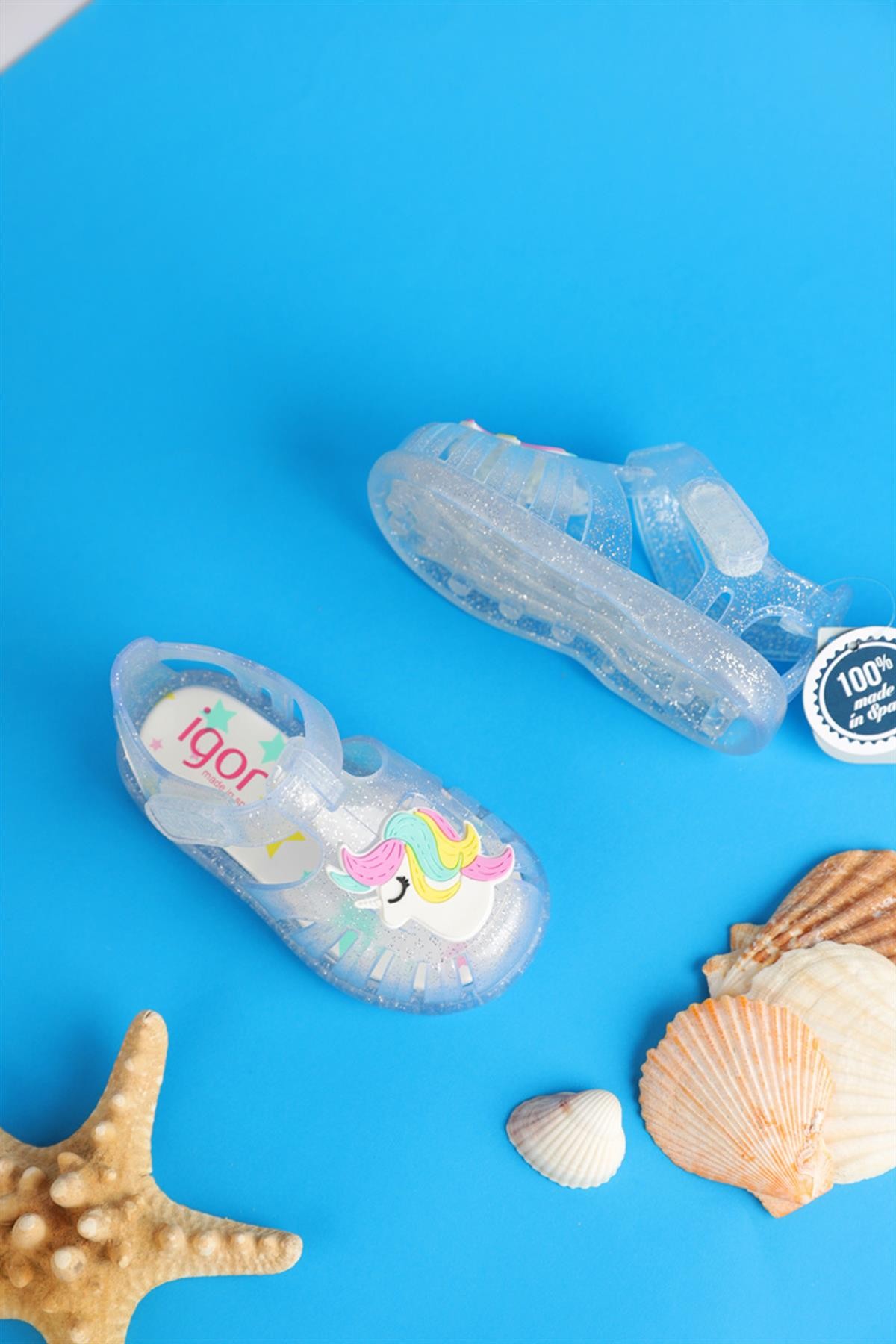 19 - 25 Numara Kız Çocuk Şeffaf İgor Tobby Gloss Unicorn Sandalet