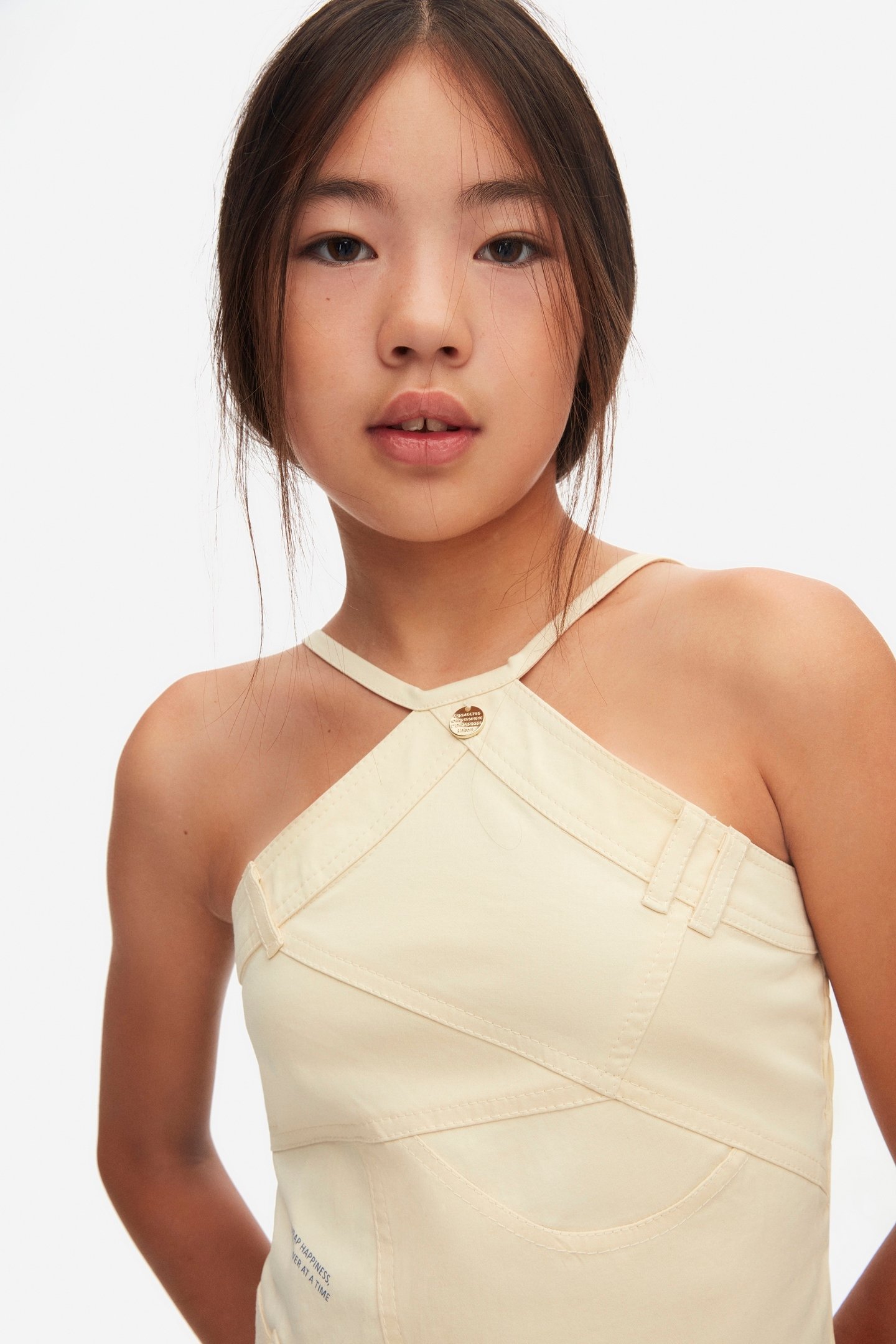 10-16 YAŞ KREM PARÇALI CROP - KREM