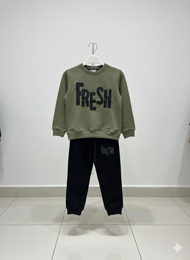 UGLY DUCK 05-14 YAŞ ARASI FRESH İKİLİ EŞOFMAN TAKIMI - SİYAH-HAKİ