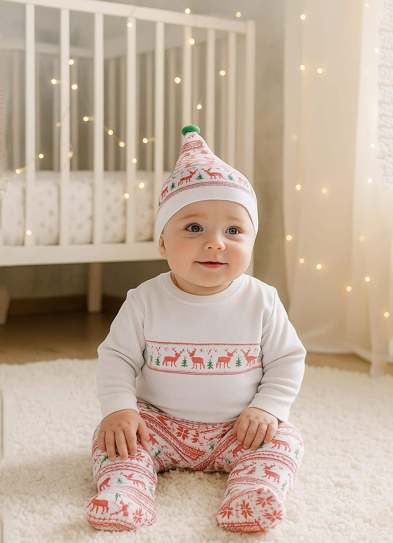 KİTİKATE 0-9 AY ARASI ORGANİK NORDIC ÜÇLÜ TAKIM - KIRMIZI