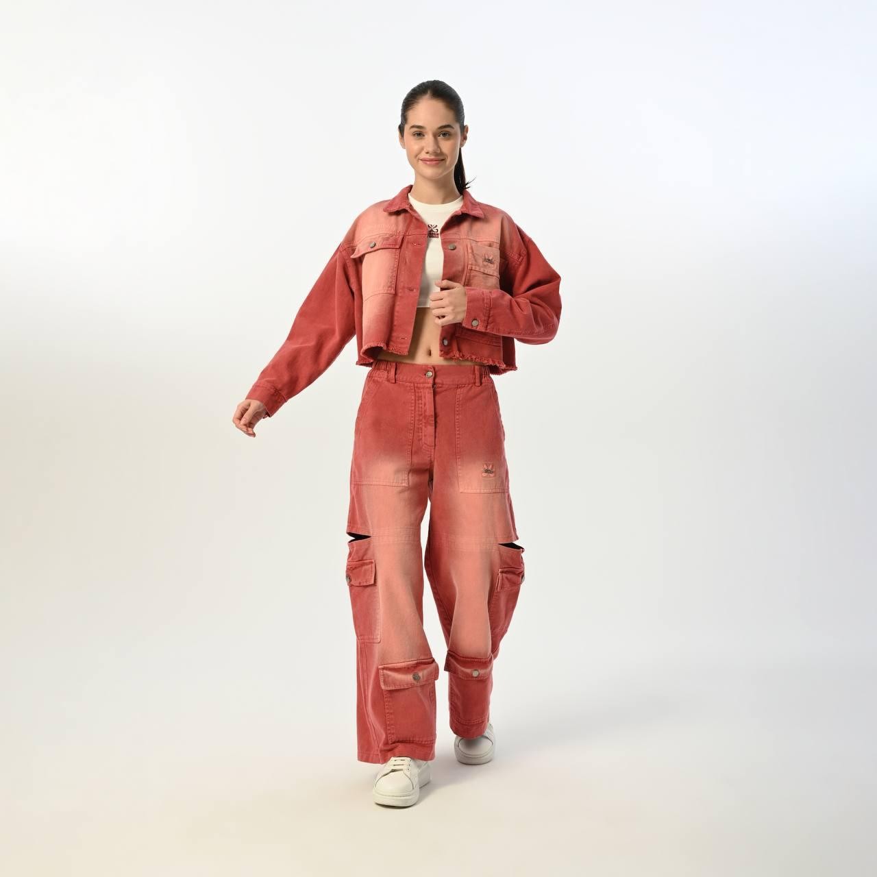 09-15 YAŞ KIZ ÇOCUK CEPLİ GABARDİN PANTOLON - VİŞNE