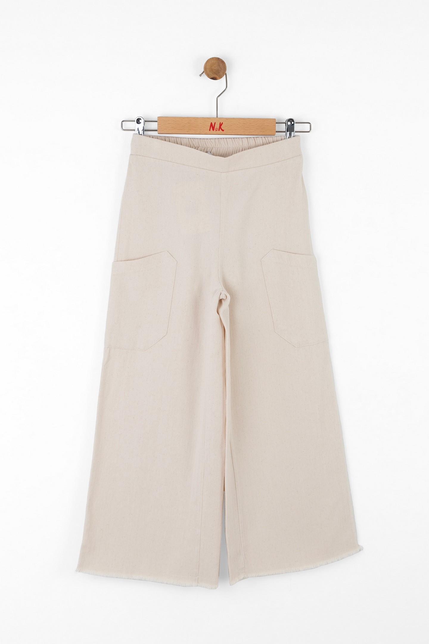 08-14 YAŞ KREM PANTOLON CROP TAKIM - KREM