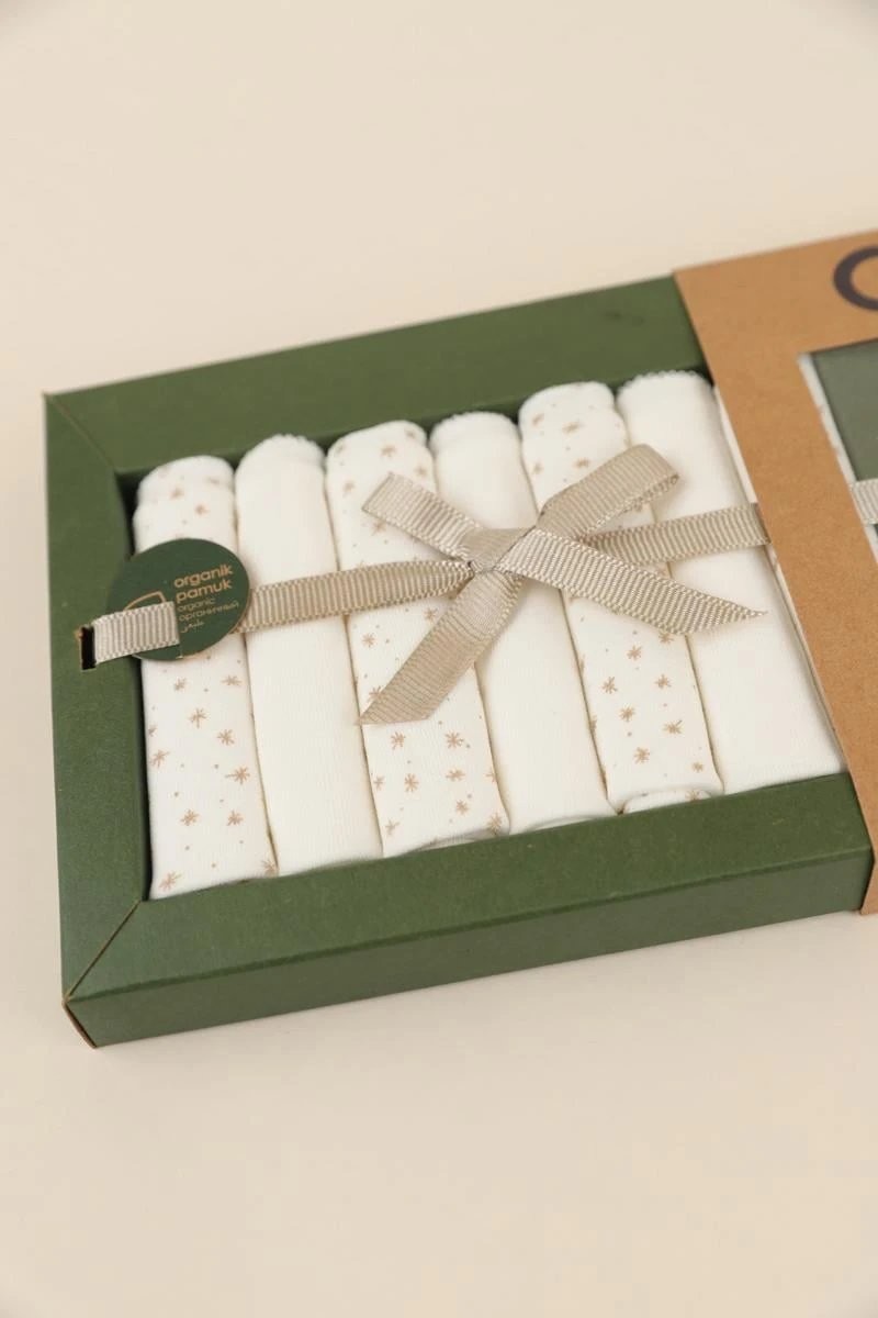 CARAMELL 7 Lİ ORGANİK MENDİL SET - EKRU
