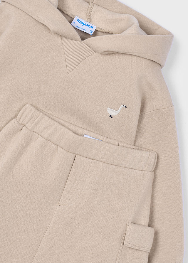 Mayoral 4-10 Yaş Kız Çocuk Şardonlu Sweatshirt ve Etek Takımı - Bej