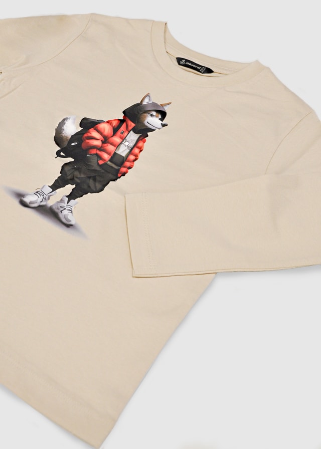 MAYORAL 4-10 YAŞ ARASI UZUN KOLLU T-SHIRT - BEJ