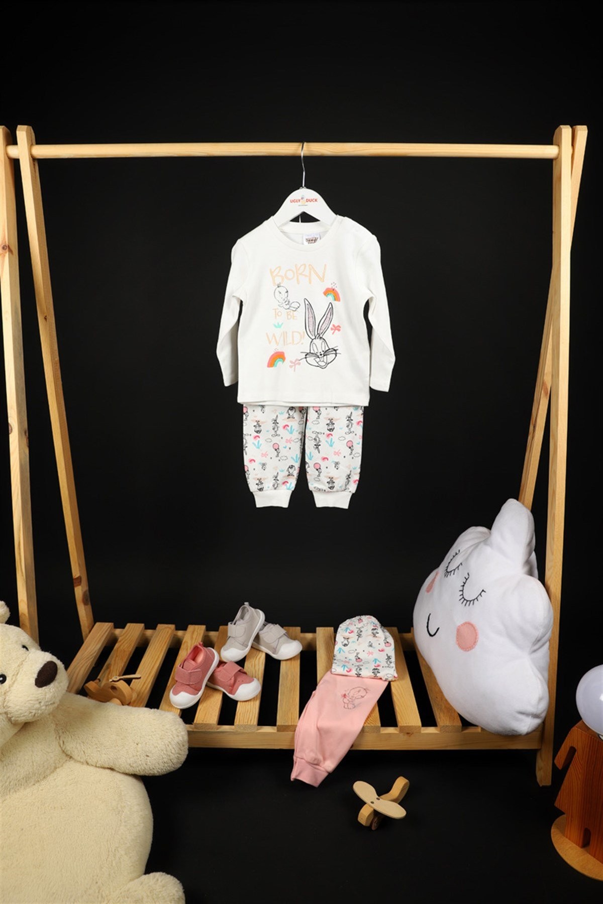 09 - 36 Ay Kız Bebek Looney Tones Lisanslı Pijama Takımı