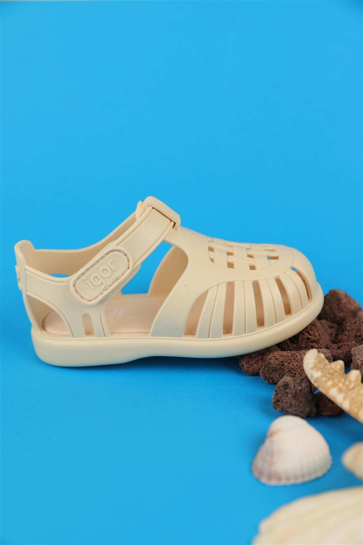 22 - 27 Numara İgor Tobby Solid Fil Dişi Sandalet