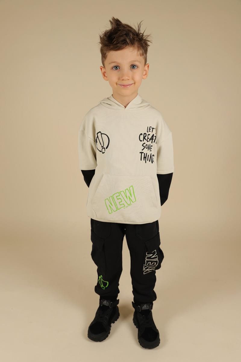 04-08 Yaş Erkek Çocuk Gri Renk Super Sweat Pantolon Takım