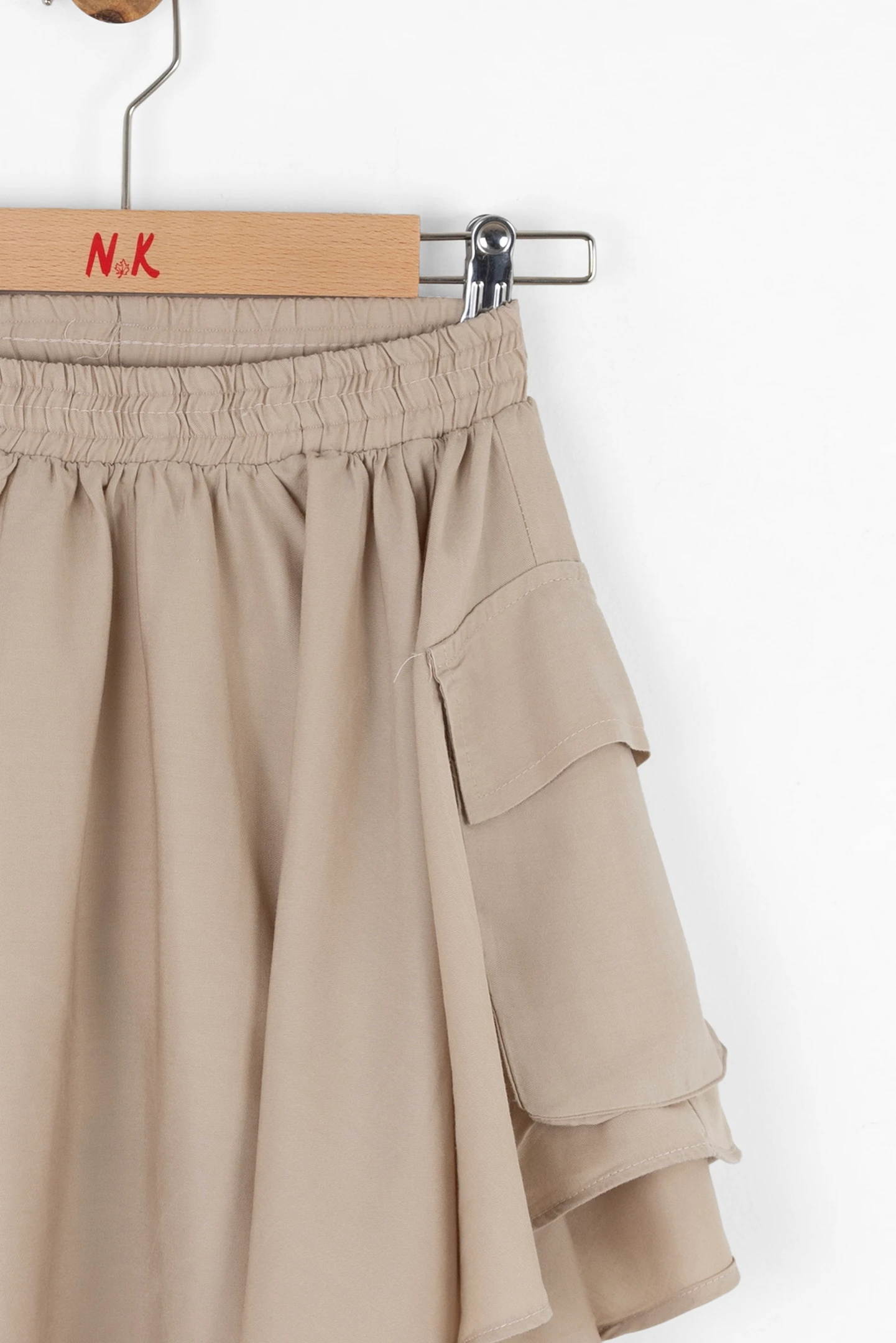 08-14 YAŞ KIZ ÇOCUK VİZON-KREM TAOS ETEKLİ ÜÇLÜ TAKIM - VİZON-KREM