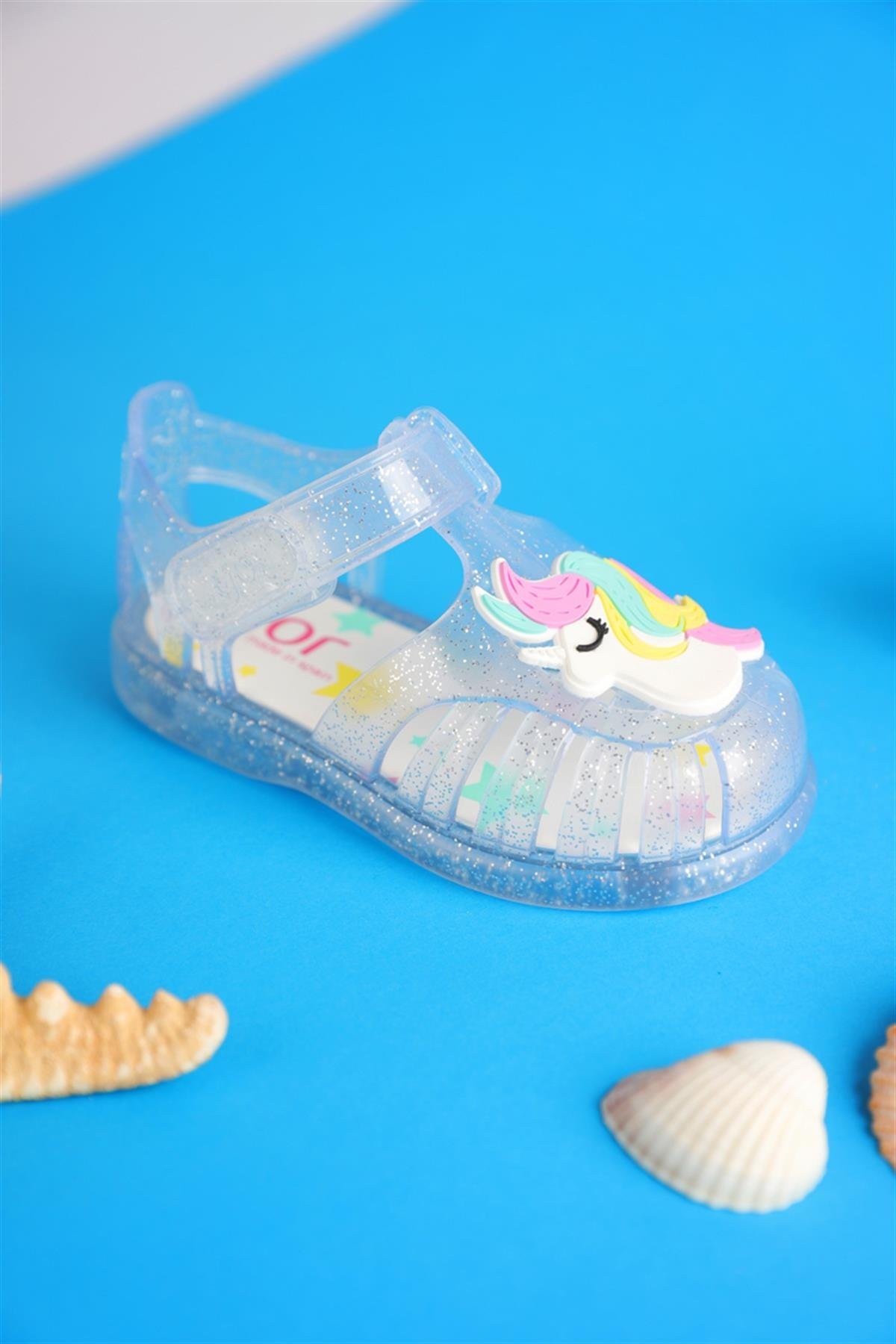19 - 25 Numara Kız Çocuk Şeffaf İgor Tobby Gloss Unicorn Sandalet