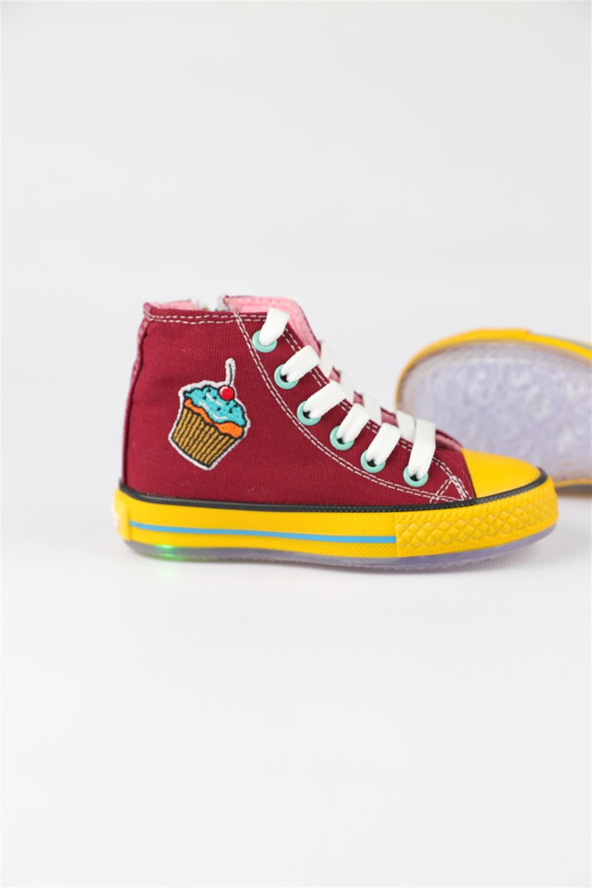 26 - 35 Numara Kız Çocuk Bordo Dustin Cookie Converse Ayakkabı