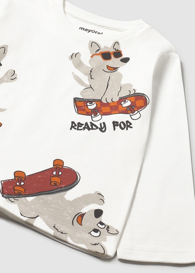 MAYORAL SKATE BELİ PAÇASI LASTİKLKİ PANTOLON SWEAT TAKIM (01-04 YAŞ ARASI BEDENLER) - EKRU-ANTRASİT