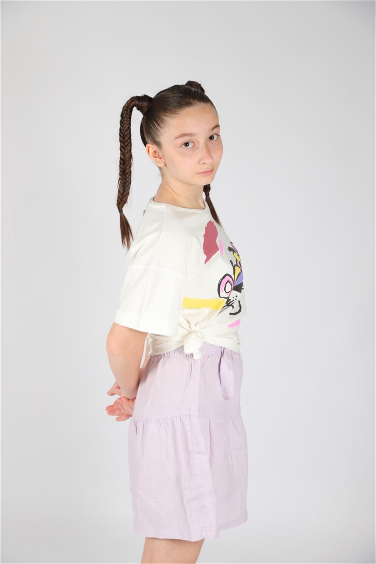 10-14 Yaş Kız Çocuk Lila Şort