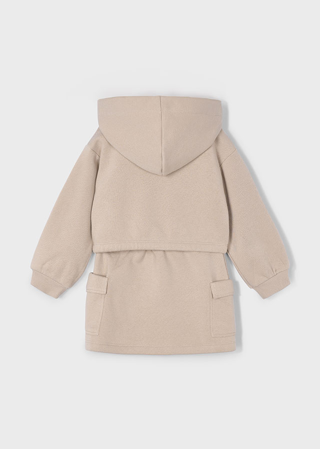 Mayoral 4-10 Yaş Kız Çocuk Şardonlu Sweatshirt ve Etek Takımı - Bej