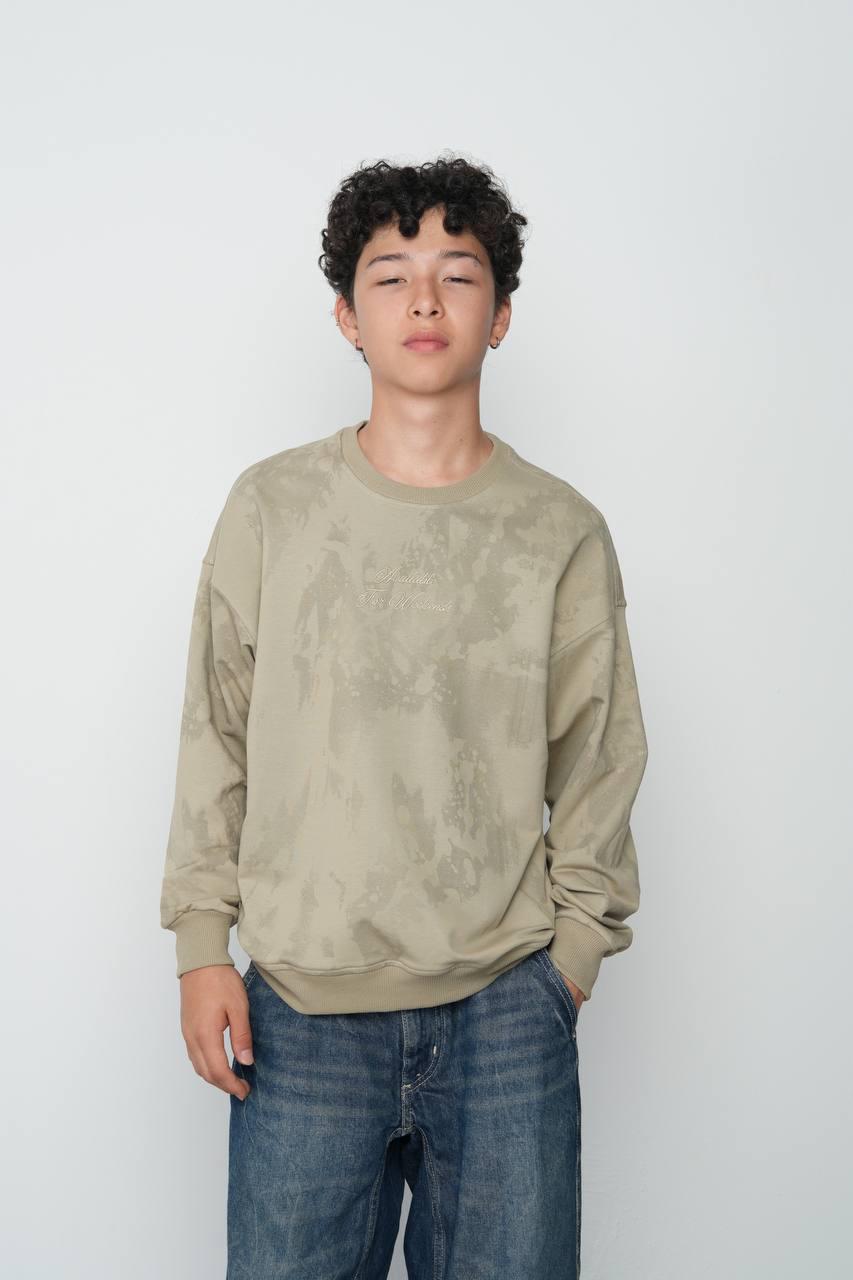 LOCOLOCO 2 İPLİK FOR WEEKEN YAZI KABARTMALI SWEAT (9-15 YAŞ ARASI) - YEŞİL