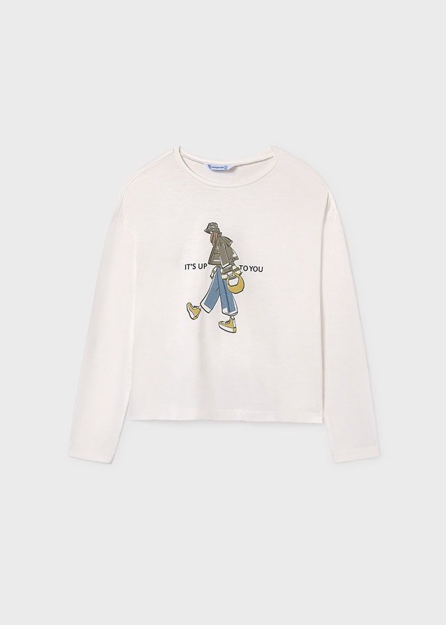 MAYORAL 10-16 YAŞ ARASI UZUN KOLLU T-SHIRT - KREM