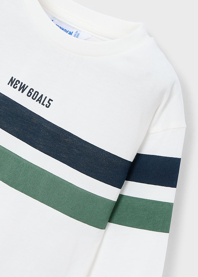 Mayoral 4-10 Yaş Erkek Çocuk Takımı | Beyaz Bisiklet Yaka T-Shirt, Yeşil Şişme Yelek, Lacivert Eşofman Altı