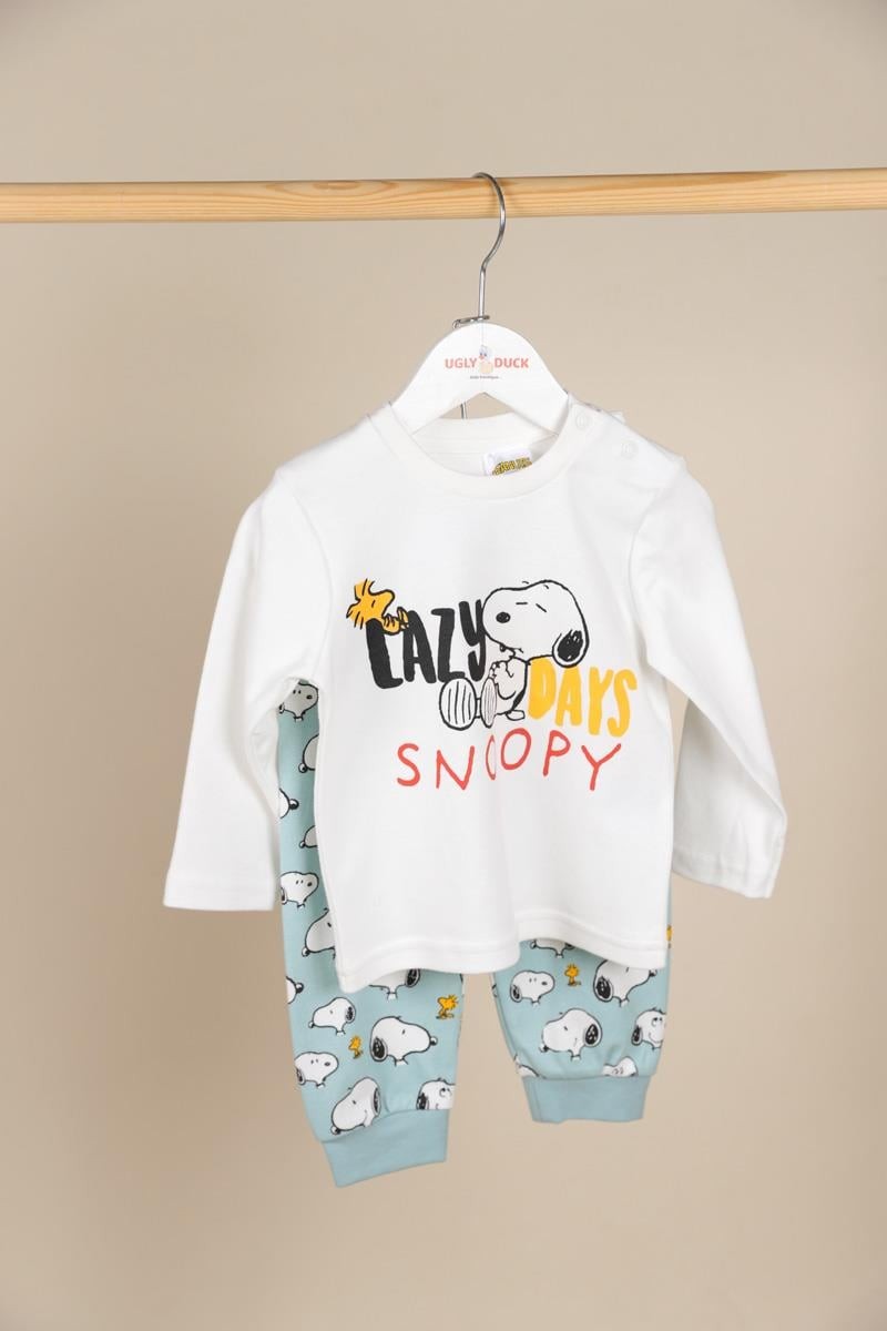 09-36 Ay Erkek Bebek Ekru Renk Snoopy Lisanslı Takım