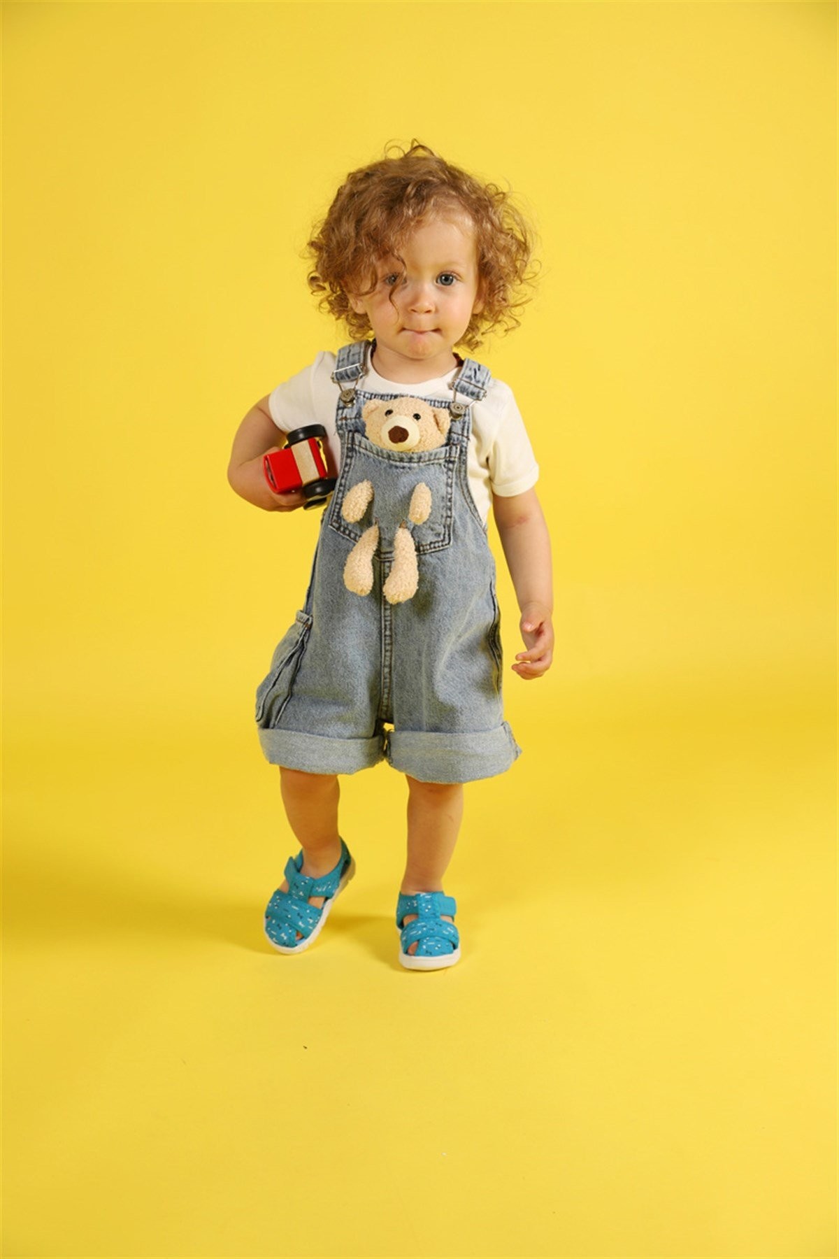 18 Ay- 05 Yaş Unisex Ayıcıklı Kot Şort Salopet