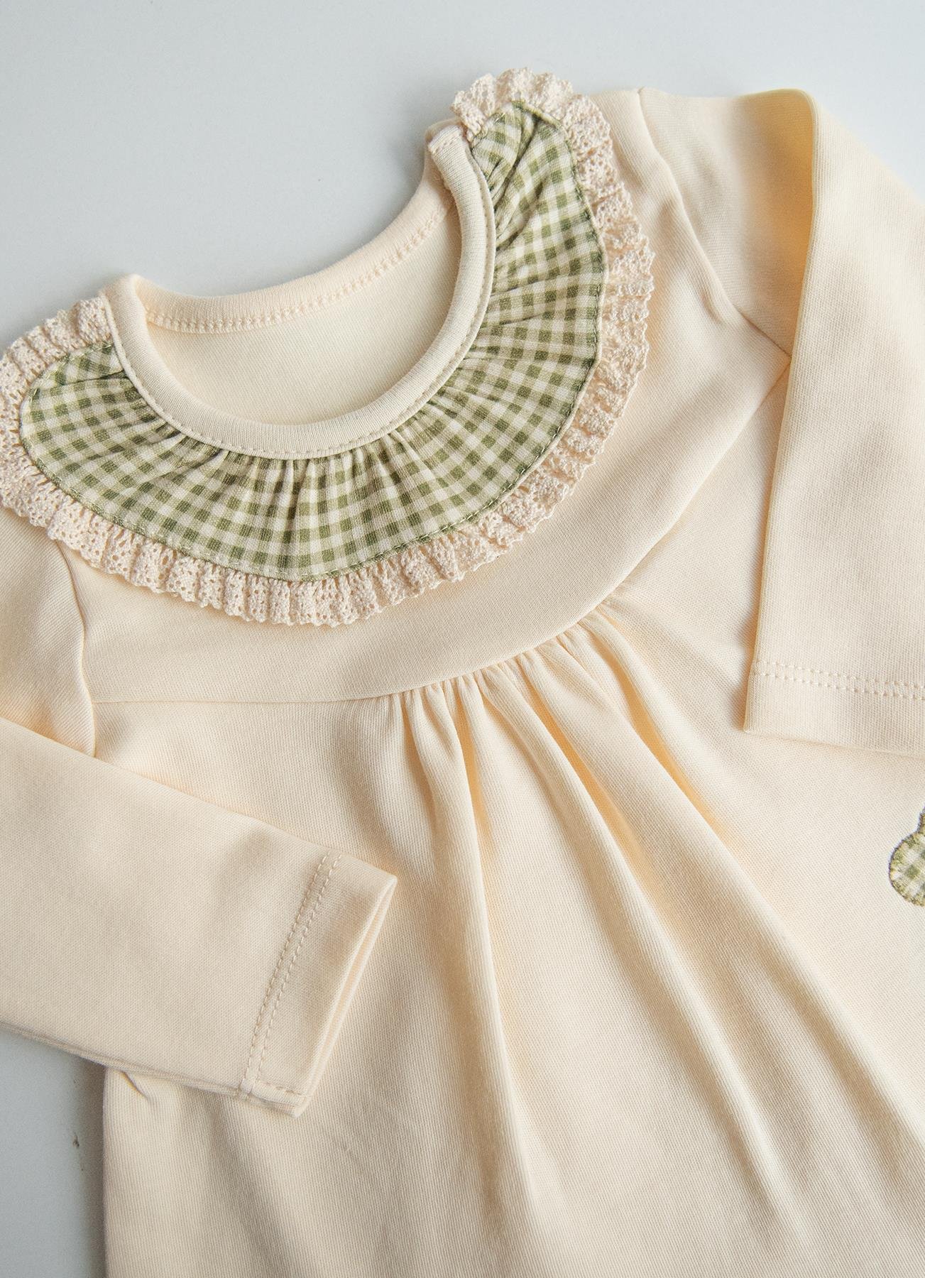 KİTİKATE 0-12 AY ARASI ORGANİK PAMUK CINDY JİLE ELBİSE - YEŞİL