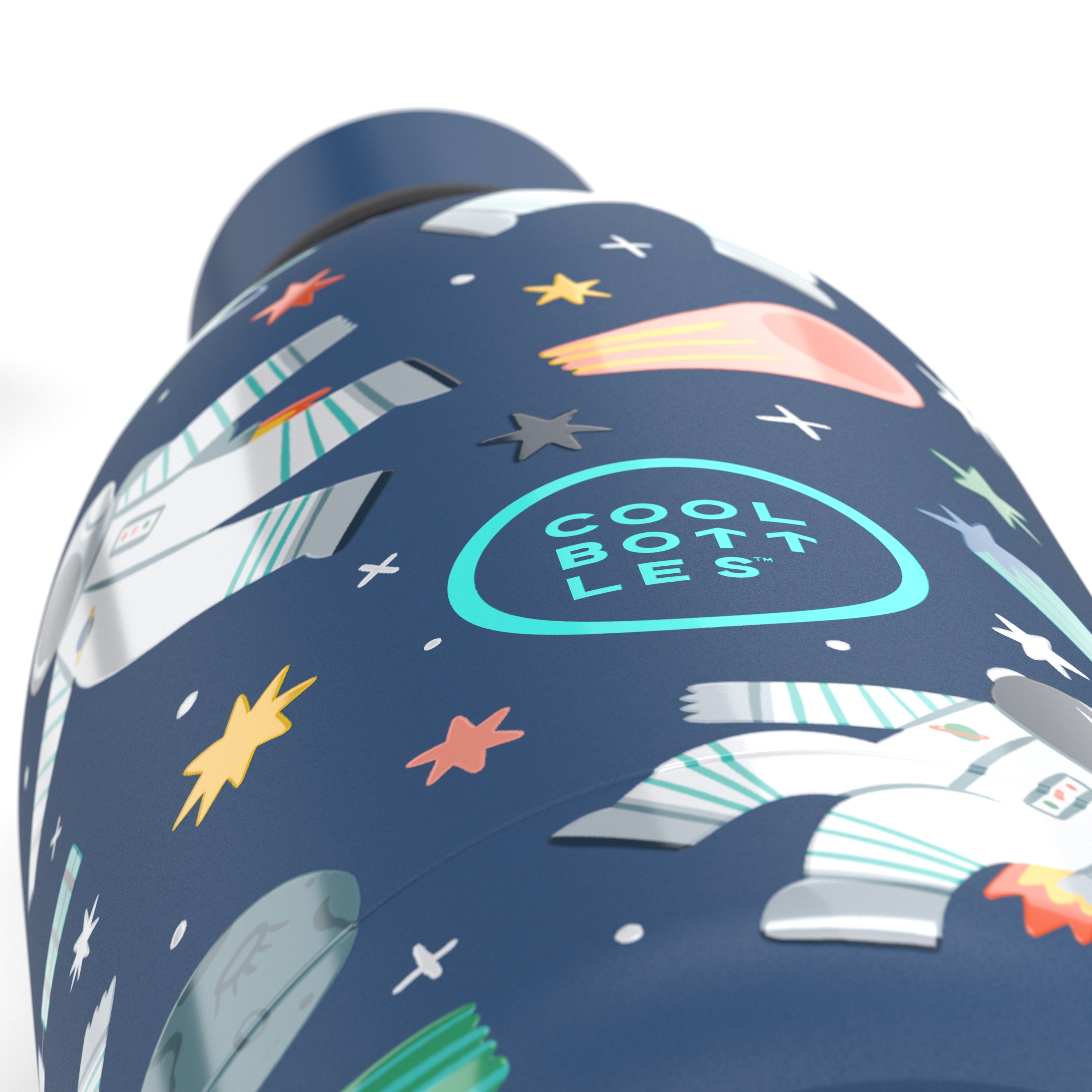 COOL BOTTLES DISCOVERY SERİSİ GALACTİC RİDE 500ML - LACİVERT | Çocuklar İçin Paslanmaz Çelik Suluk