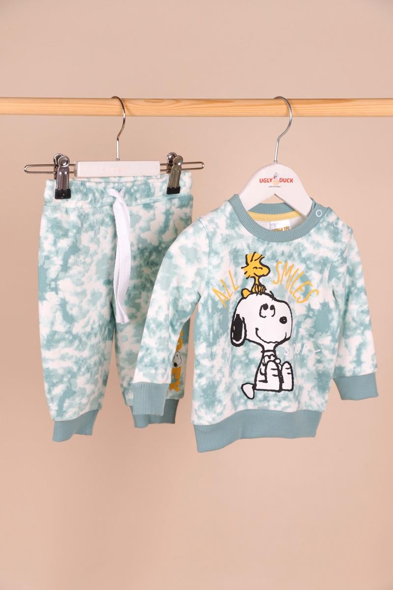 06-24 Ay Erkek Bebek Mint Yeşili Snoopy Lisanslı Takım