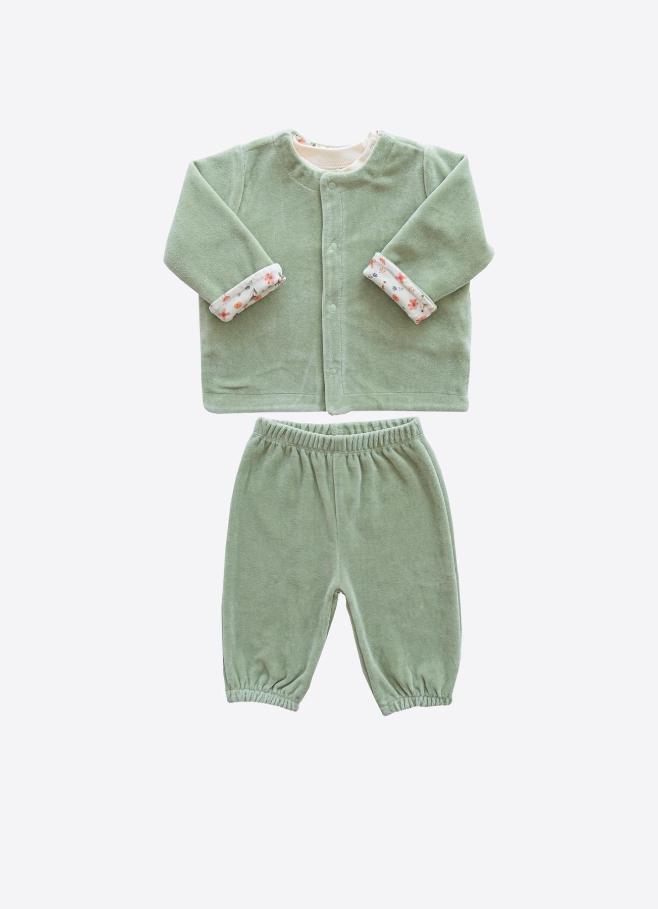 KİTTİKATE 0-18 AY ARASI ORGANİK PAMUK ELLA 3'LÜ TAKIM - YEŞİL