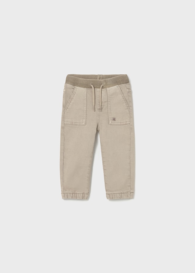 Mayoral 1-4 Yaş Erkek Bebek Jogger Pantolon – Bej, Cepli ve Lastikli