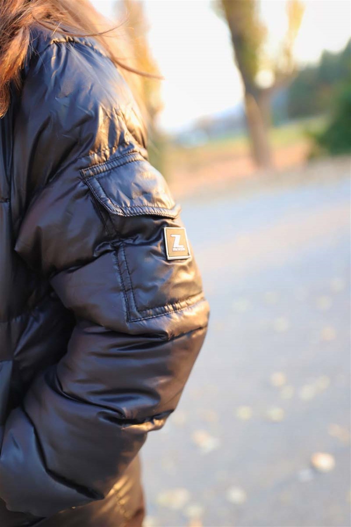 09-14 Yaş Unisex Kapüşonlu Fermuar Detaylı Siyah Şişme Mont