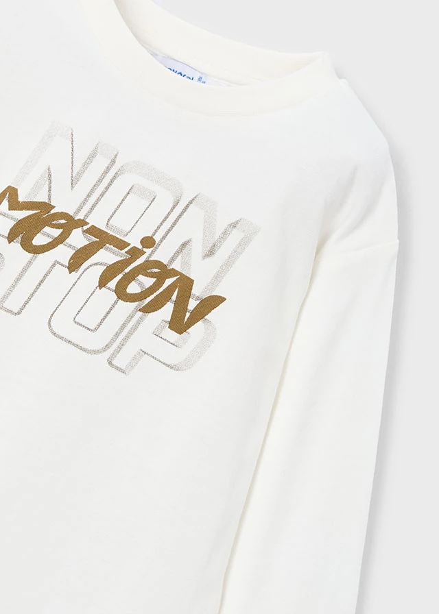 MAYORAL PAMUKLU KUMAŞ BASKILI SWEATSHİRT - BEYAZ