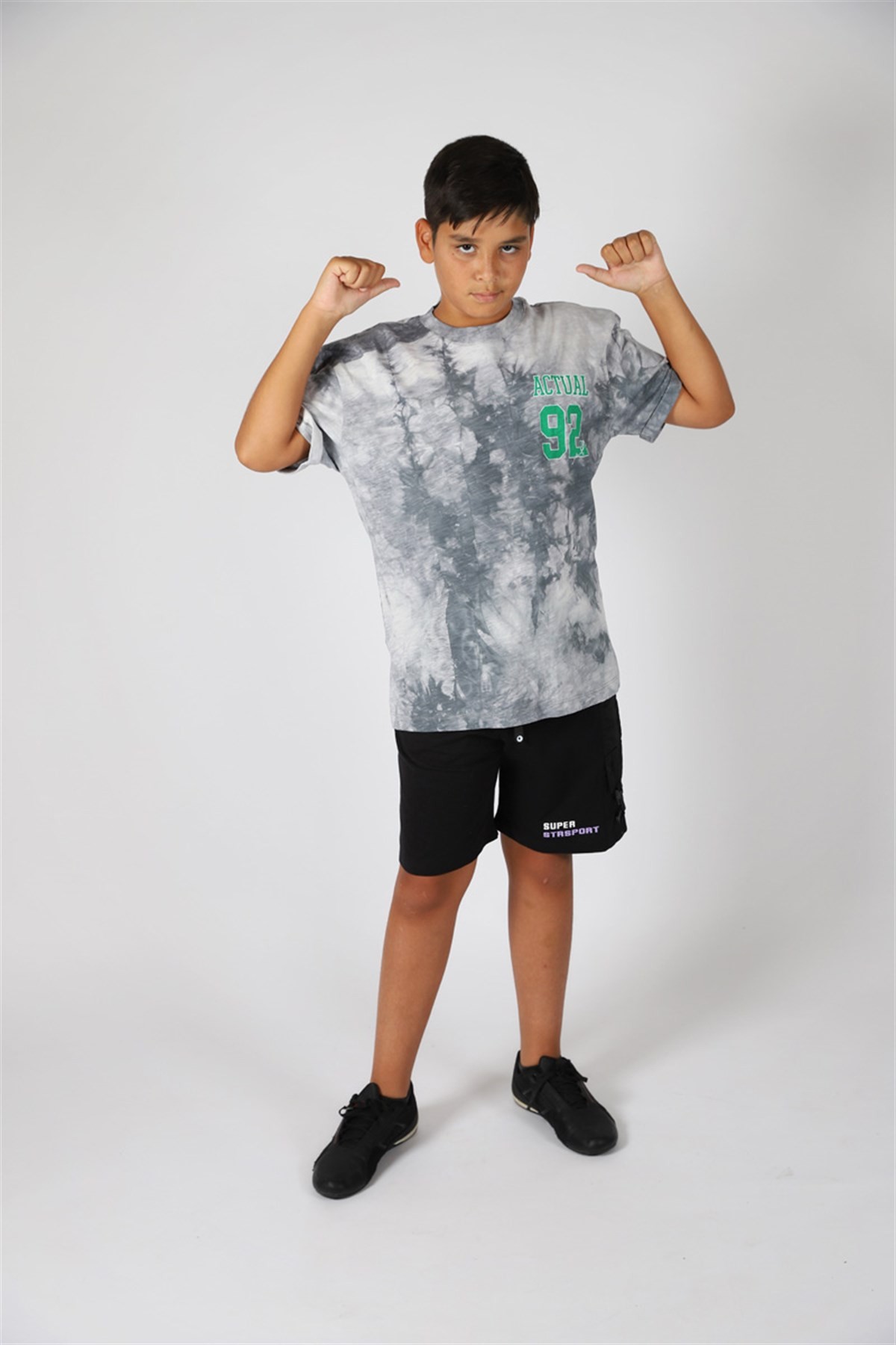 09-14 Yaş Erkek Actual Basic Gri T-Shirt