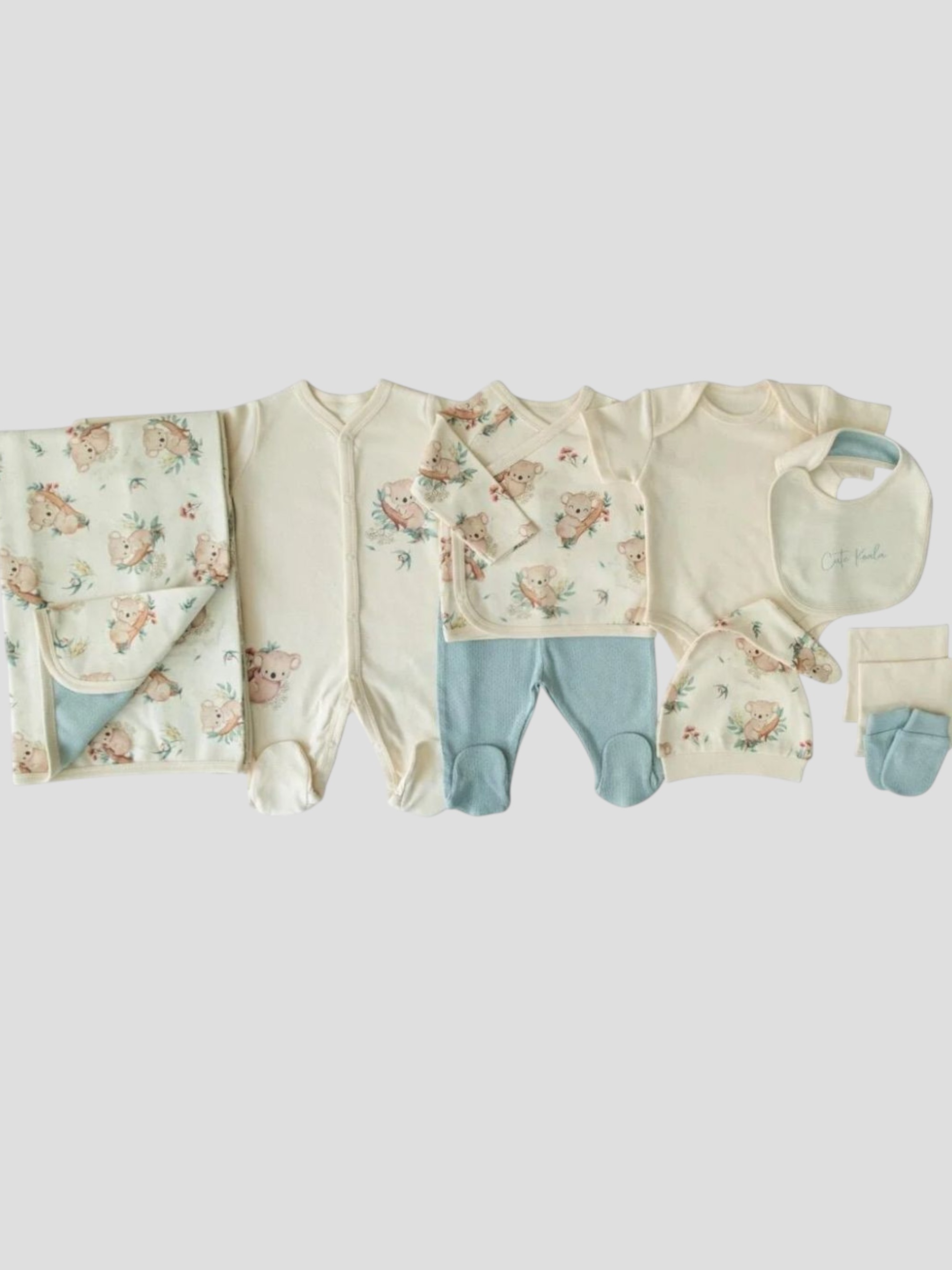 KİTİKATE ORGANİK CUTE KOALA 10 LU ZIBIN SET - EKRU
