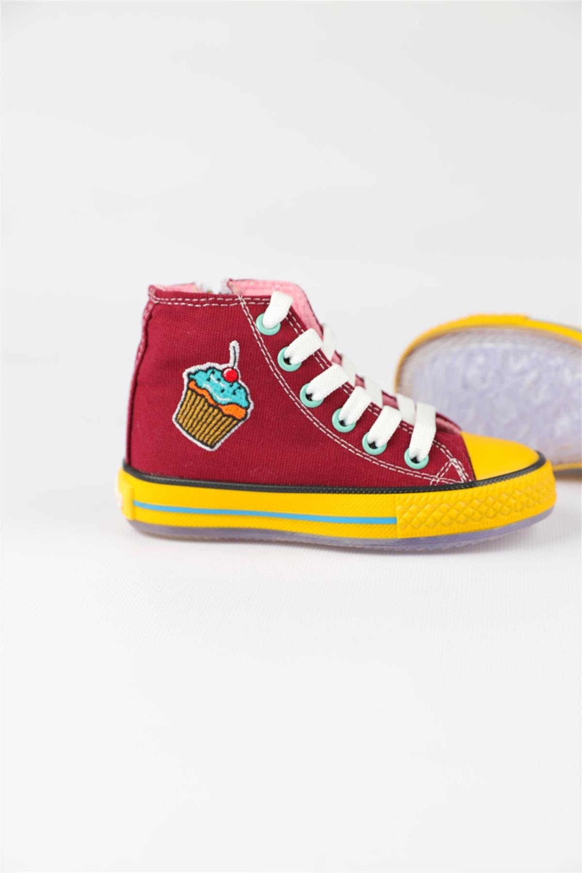 26 - 35 Numara Kız Çocuk Bordo Dustin Cookie Converse Ayakkabı