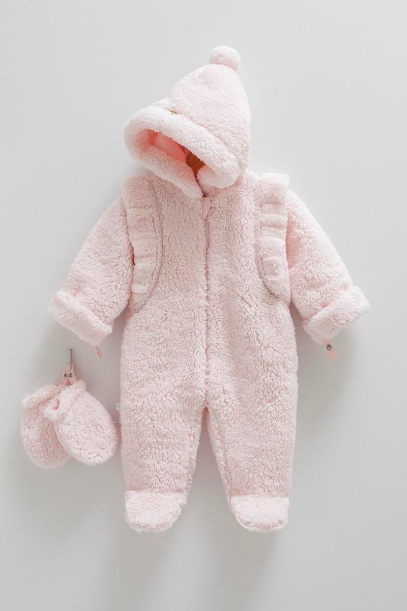 Caramell 01-12 Ay Kız Bebek Pembe Renk Fluffy Girl Tulum