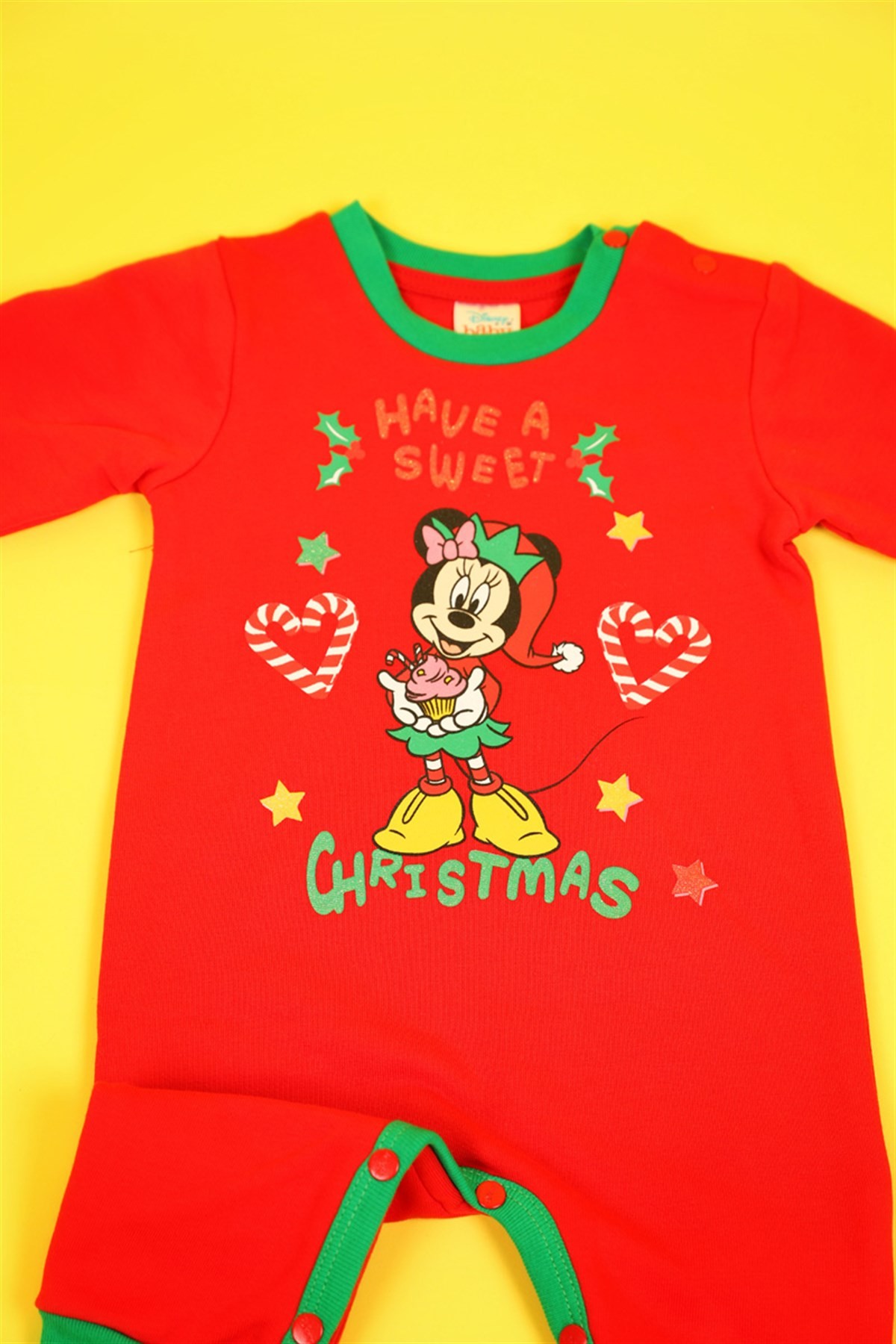 06-24 Ay Kız Çocuk Lisanslı Kırmızı Minnie Tulum