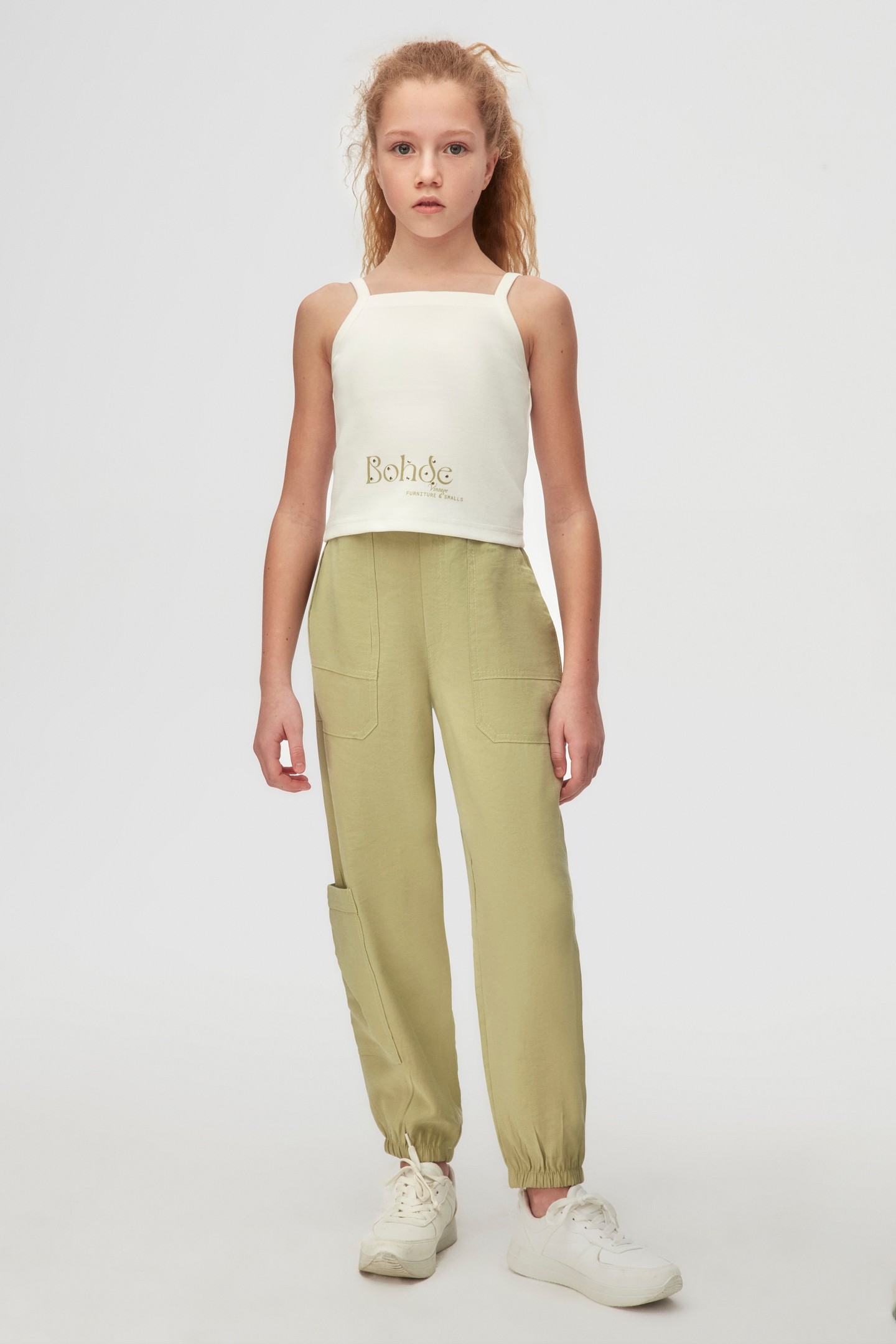 10-16 YAŞ RASI KIZ ÇOCUK VINTAGE EKRU CROP - EKRU