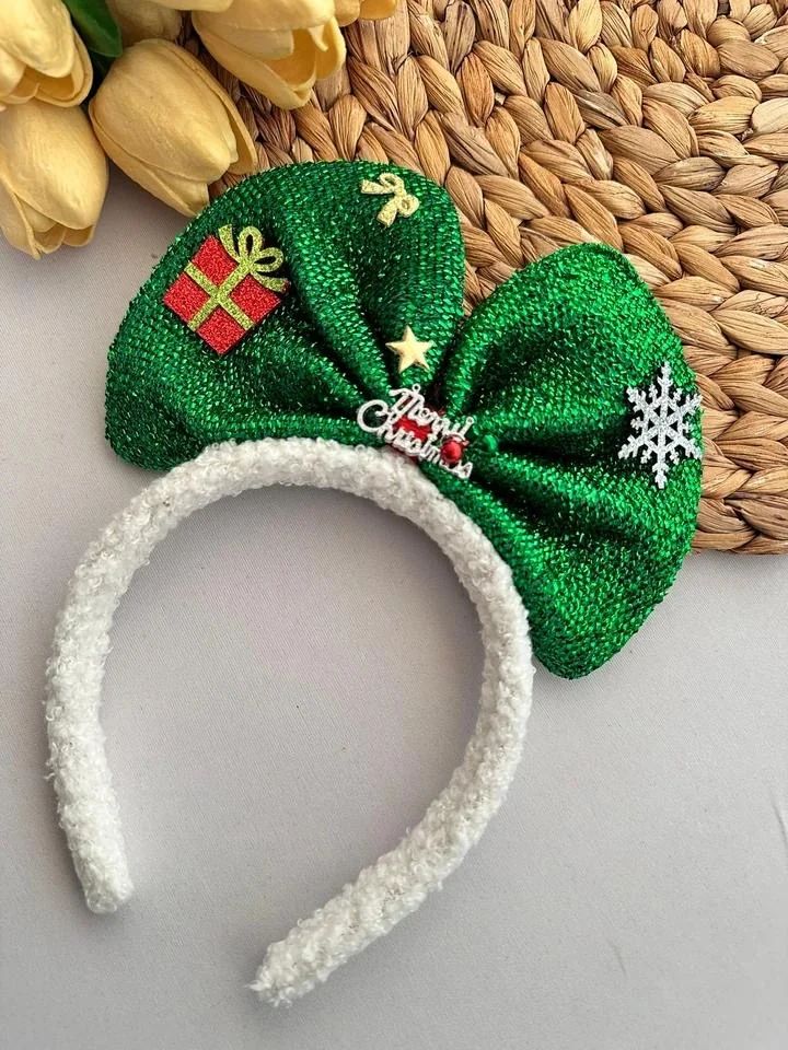 ÜZERİ SİMLİ KAR TANESİ FİYONK MODEL YILBAŞI TAÇ - ÇOK RENKLİ - Yeşil