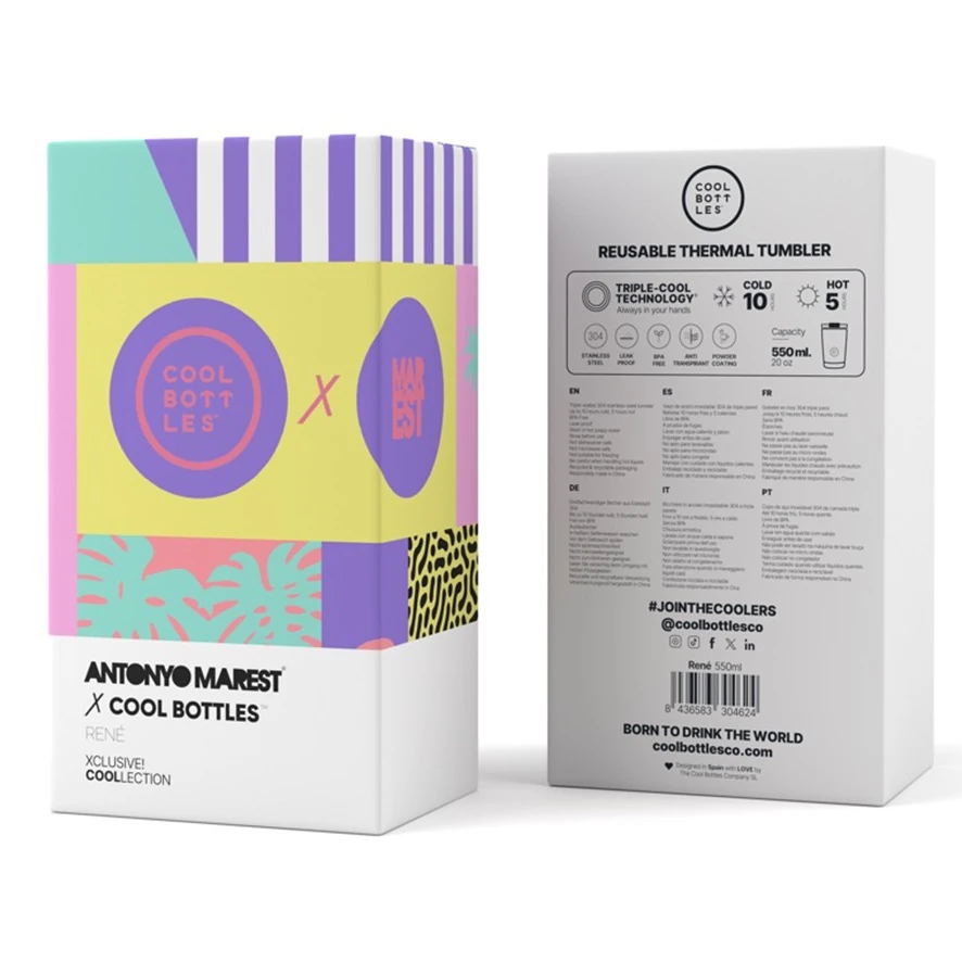 COOL BOTTLES ANTONYO MAREST RENE ÇELİK SULUK 550 ML ÇELİK SULUK – Renkli, Isı Korumalı