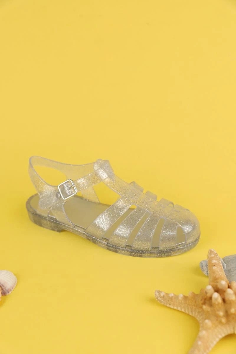 36-40 NUMARA ARASI BIARRITZ GLITTER ŞEFFAF SİMLİ SANDALET - ŞEFFAF