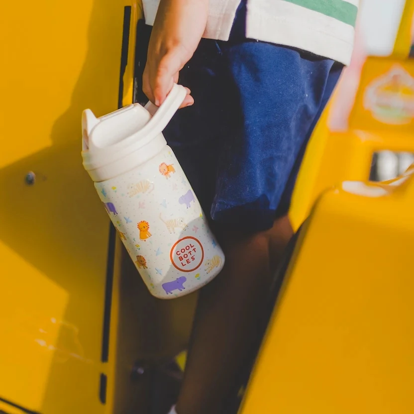 COOL BOTTLES DREAMWORLD SERİSİ ROAR TİME ÇELİK SULUK - 350ML - BEJ