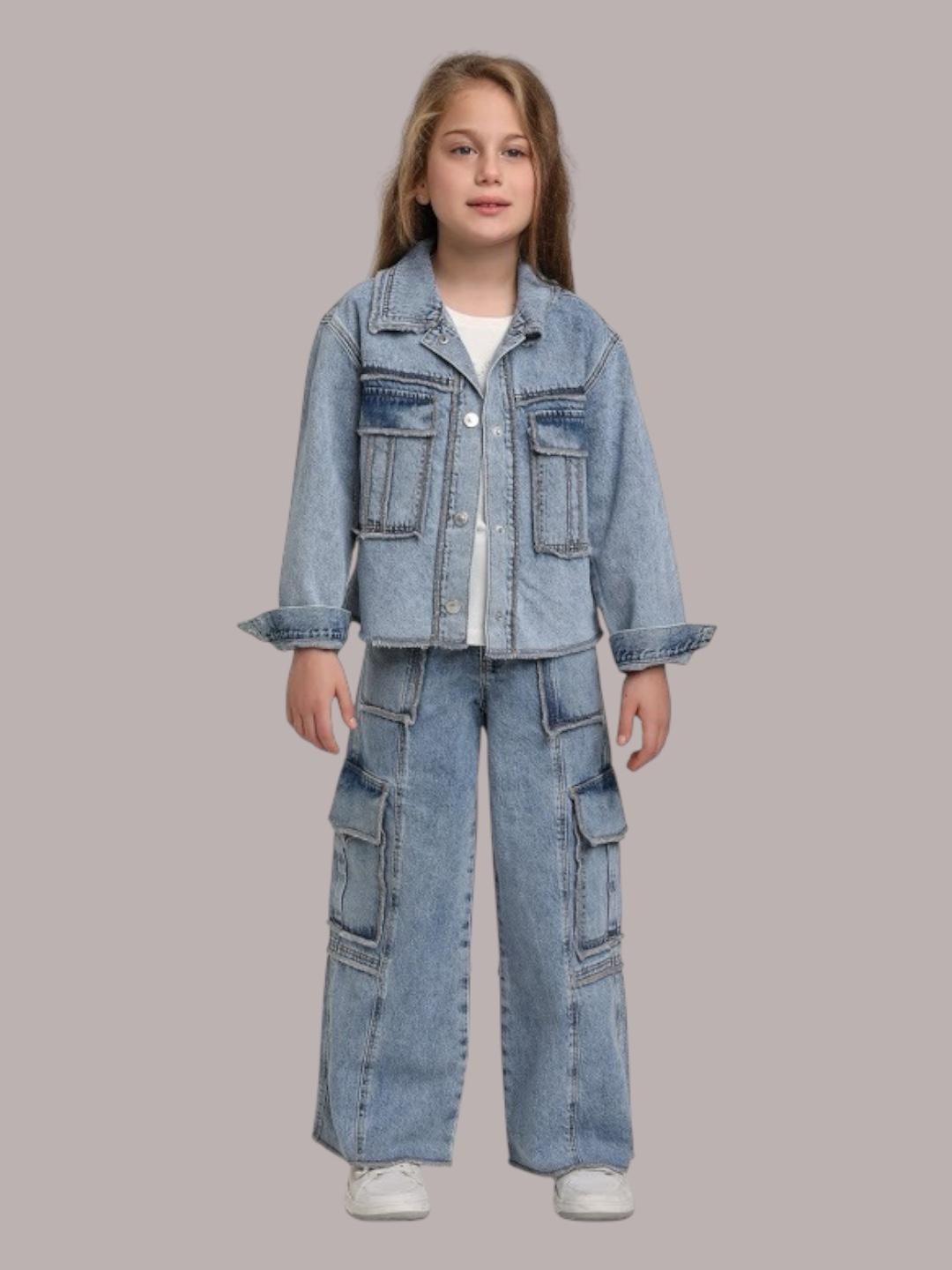 09-14 YAŞ KARGO CEP KOT PANTOLON - KOT MAVİSİ