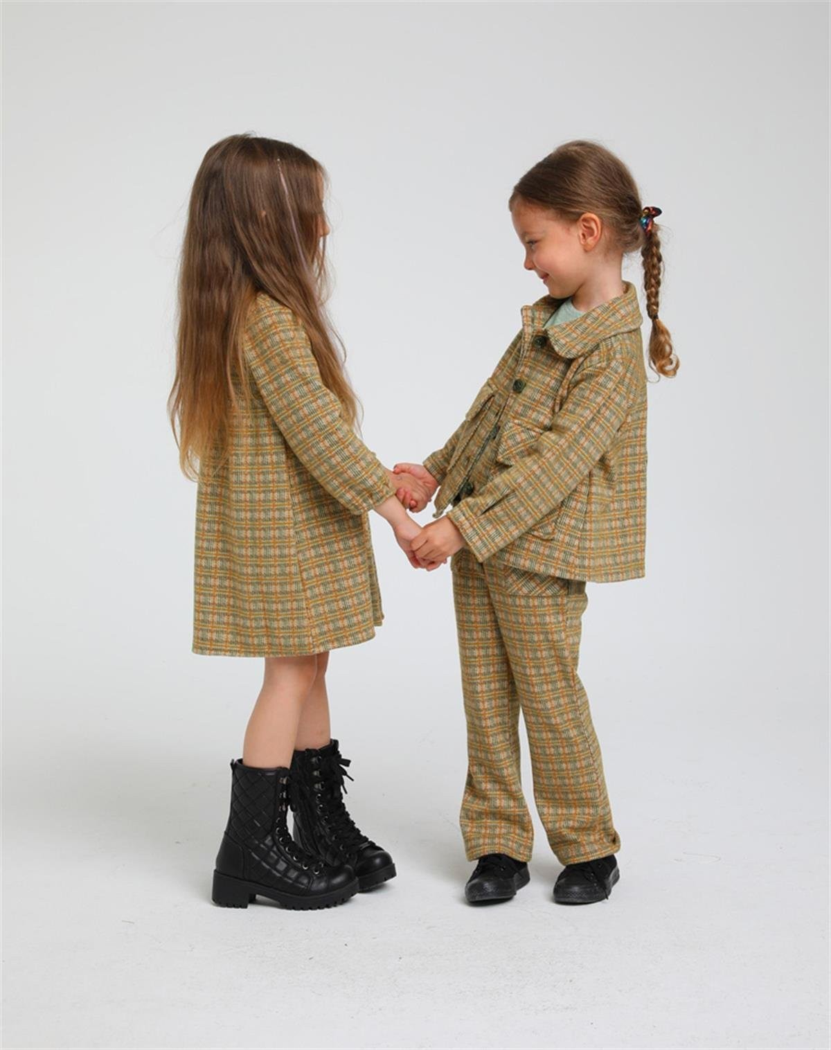 01-05 Yaş Kız Bebek Yeşil Renk Ceket Pantolon Takım