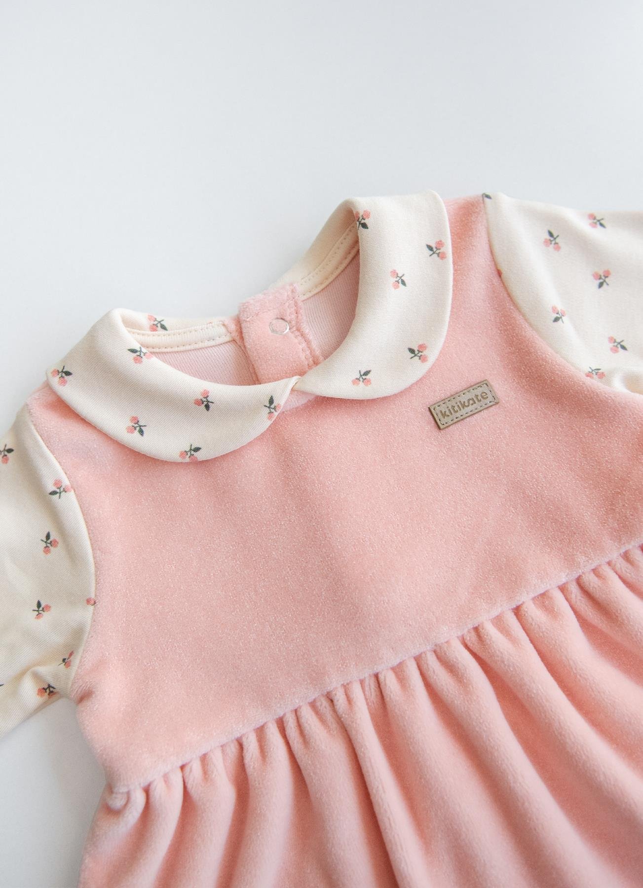 KİTİKATE 6-18 AY ARASI ORGANİK CAROL ELBİSE - PEMBE