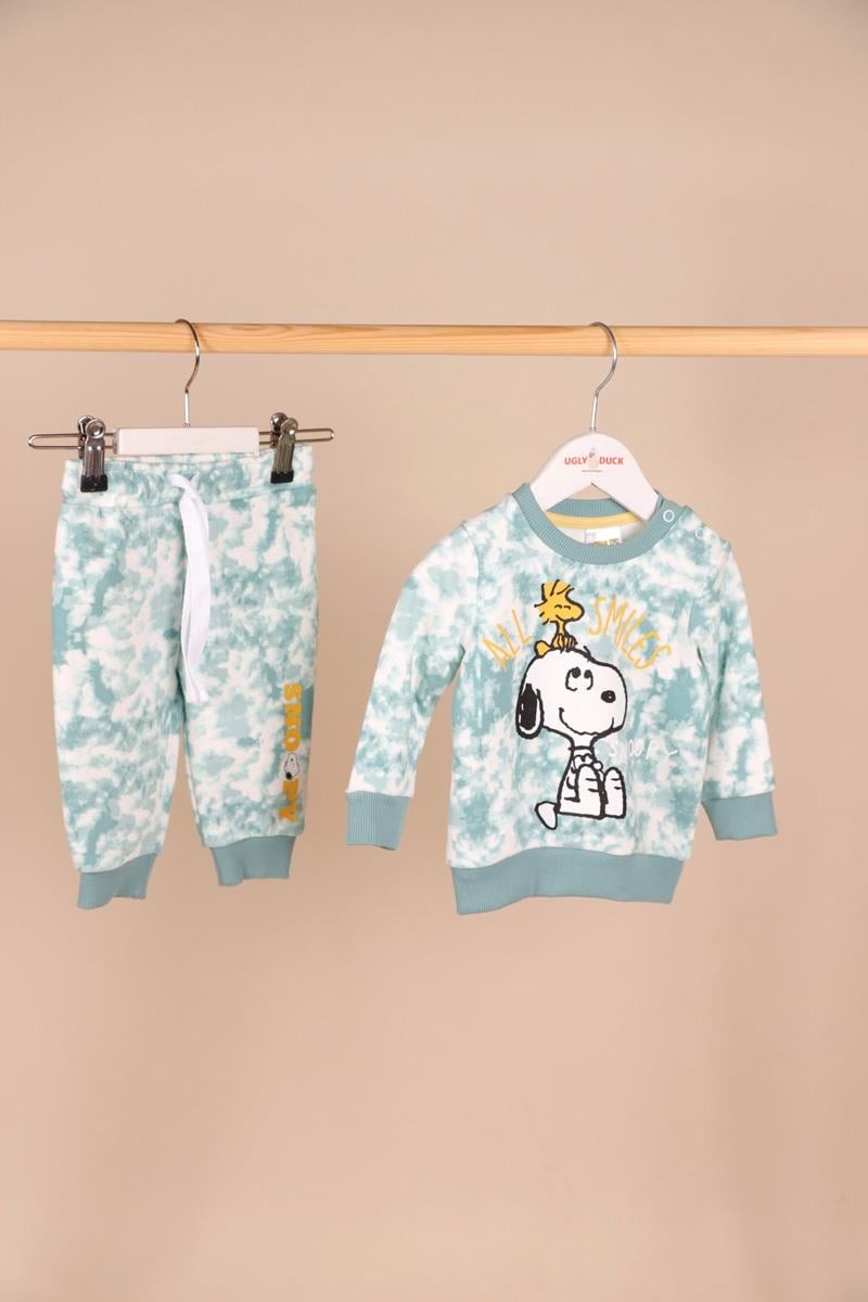 06-24 Ay Erkek Bebek Mint Yeşili Snoopy Lisanslı Takım