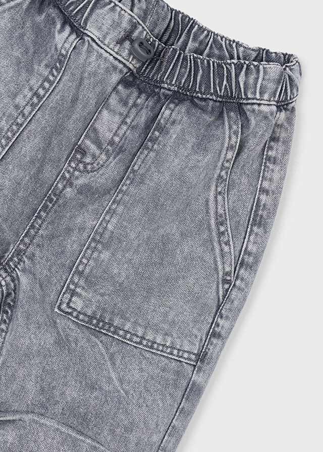 Mayoral Erkek Çocuk Jogger Denim Pantolon – Gri (4-10 Yaş) | Lastikli Bel ve Paça, Cepli, Rahat Kesim